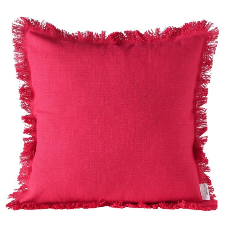 Kissen Lenea in Pink aus Baumwolle mit Reissverschluss