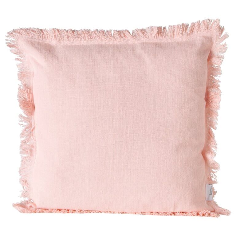 Kissen Lenea in Rosa aus Baumwolle mit Reissverschluss