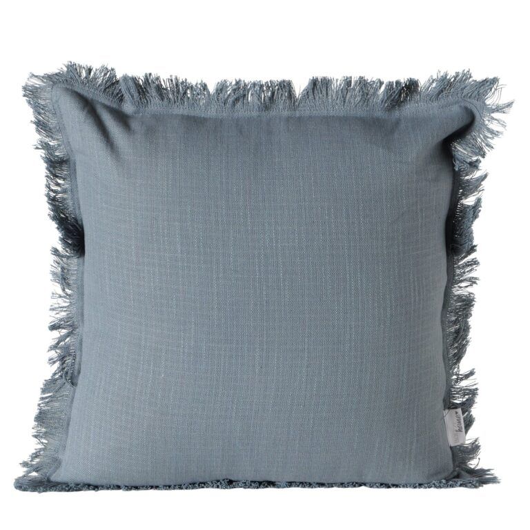 Kissen Lenea in Grau aus Baumwolle mit Reissverschluss