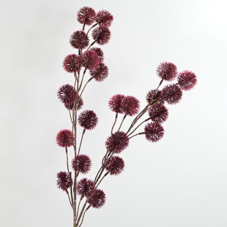 Distel-Zweig mit Kugeln burgund 70 cm