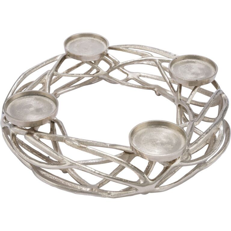 Kerzenhalter aus Metall silber Ø 39 cm