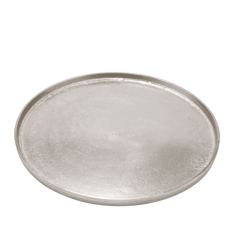 Teller Tablett aus Metall in Silber 25 cm