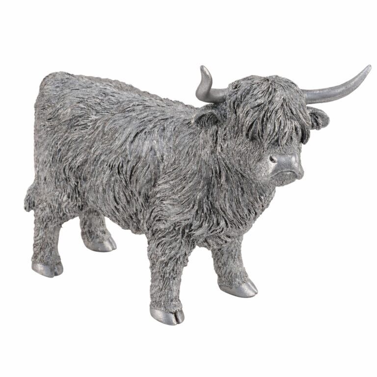 Hochlandrind / Yak 15 cm in Silber