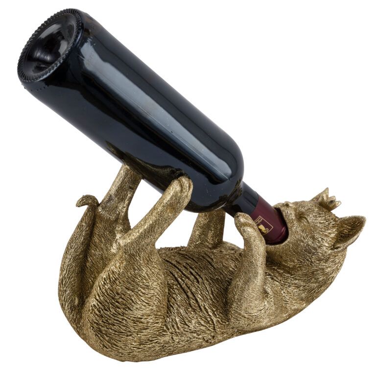Flaschenhalter Kuh in Gold