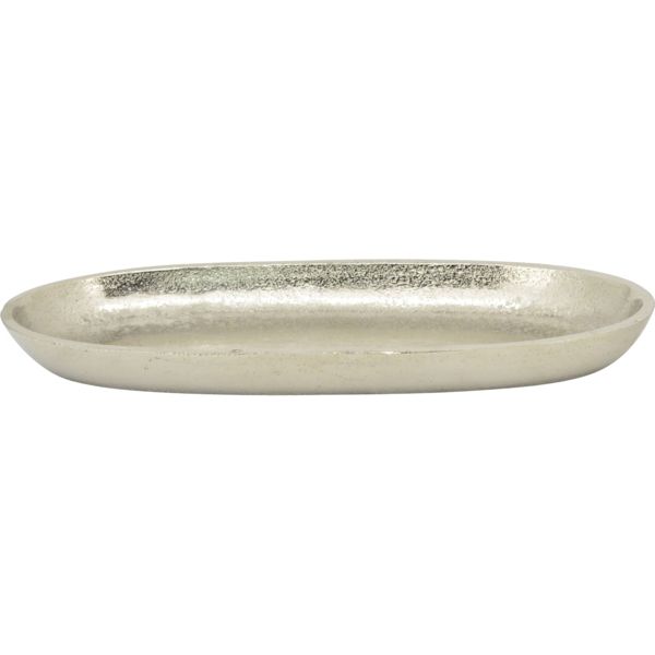 Teller Tablett aus Metall in Silber oval 26 cm Teller Tablett aus Metall in Silber oval 26 cm