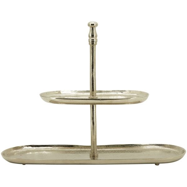 Etagere Aluminium oval 2 Etagen 39 cm Etagere Aluminium oval 2 Etagen 39 cm