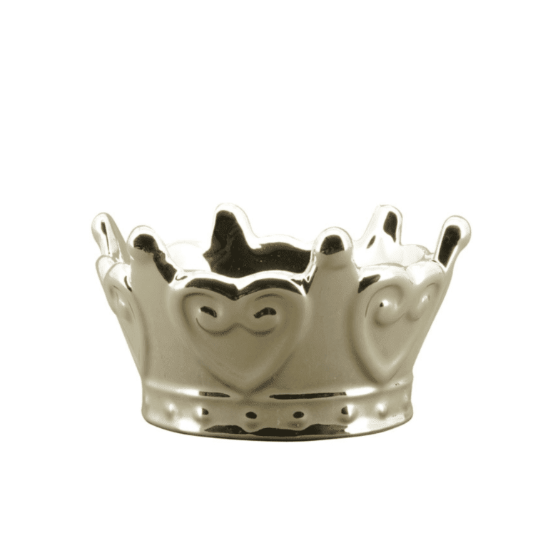 Krone aus Keramik in Silber 13 cm