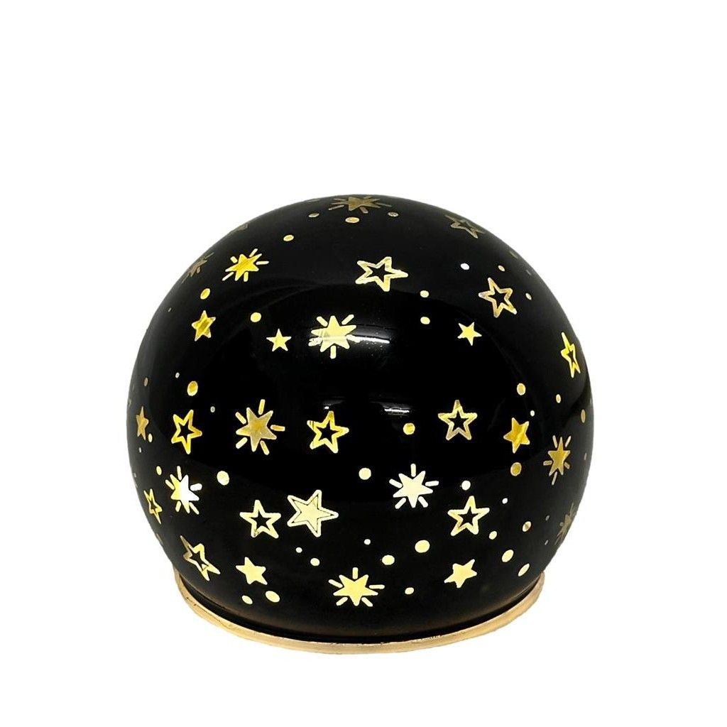 LED Glaskugel in schwarz mit Timer 10 cm LED Glaskugel in schwarz mit Timer 10 cm