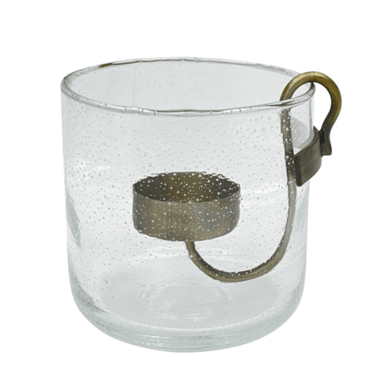 Windlicht zum Ausdekorieren mit Teelichthalter – Glas 10 cm