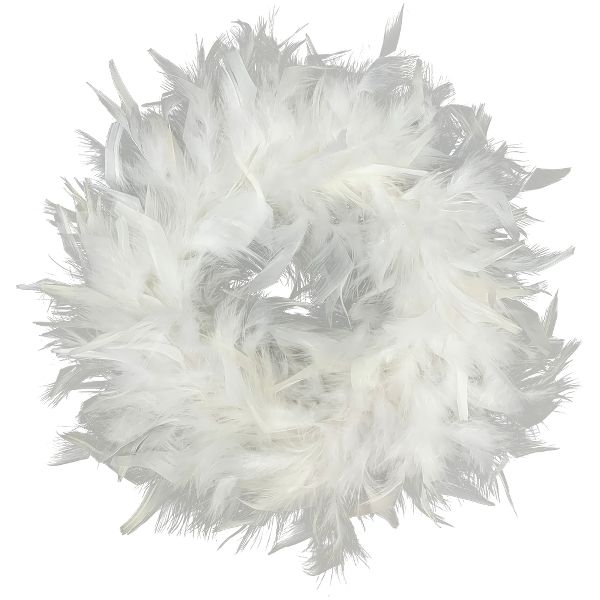 Federkranz in weiss 25 cm