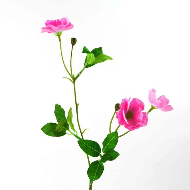 Mohn Blumen am Zweig 46 cm in pink