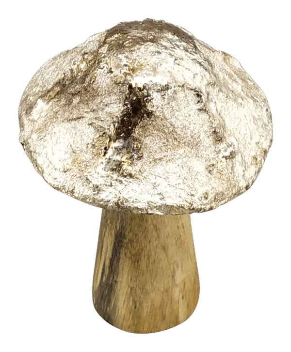 Pilz Aufsteller aus Mangoholz mit Schimmer 13 cm