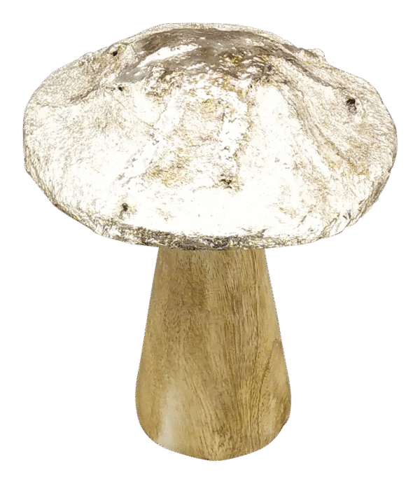 Pilz Aufsteller aus Mangoholz mit Schimmer 16 cm