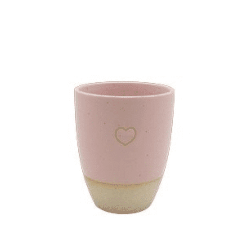 Tasse Becher aus Porzellan in Rosa/Beige