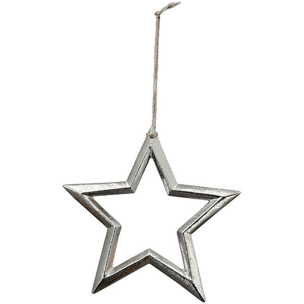 Stern Aufhänger aus Aluminium in Silber 12 cm Stern Aufhänger aus Aluminium in Silber 12 cm