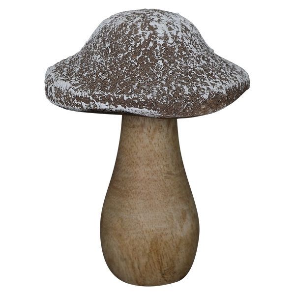 Pilz Aufsteller aus Mangoholz mit weissen Akzenten 13 cm Pilz Aufsteller aus Mangoholz mit weissen Akzenten 13 cm