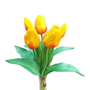 Künstliche Tulpen im Bund gelb-orange