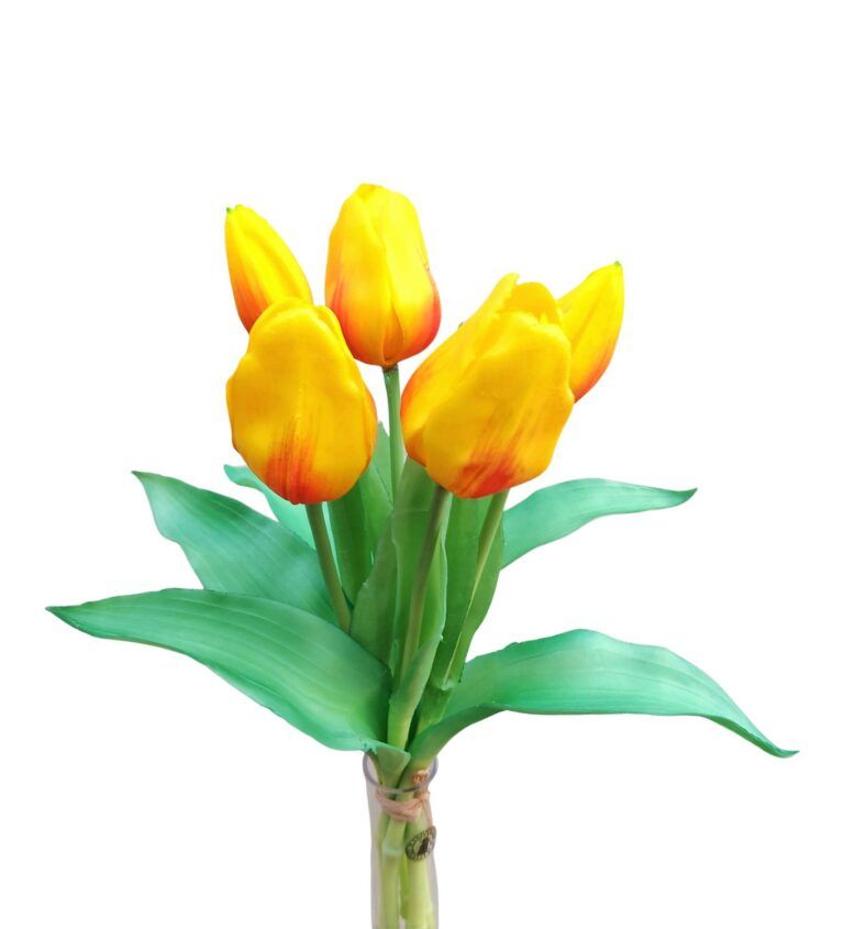 Künstliche Tulpen im Bund gelb-orange