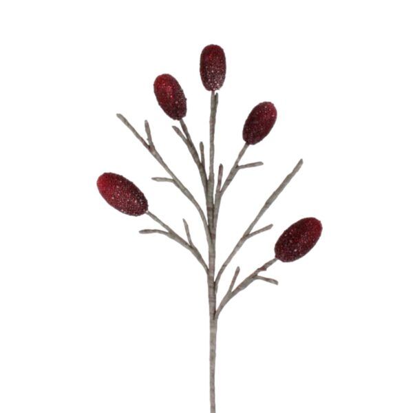 Kolbenast Kunstblume in Braun 80 cm