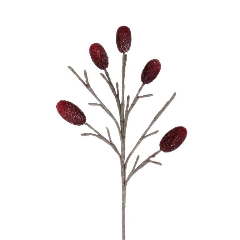 Kolbenast Kunstblume in Braun 80 cm