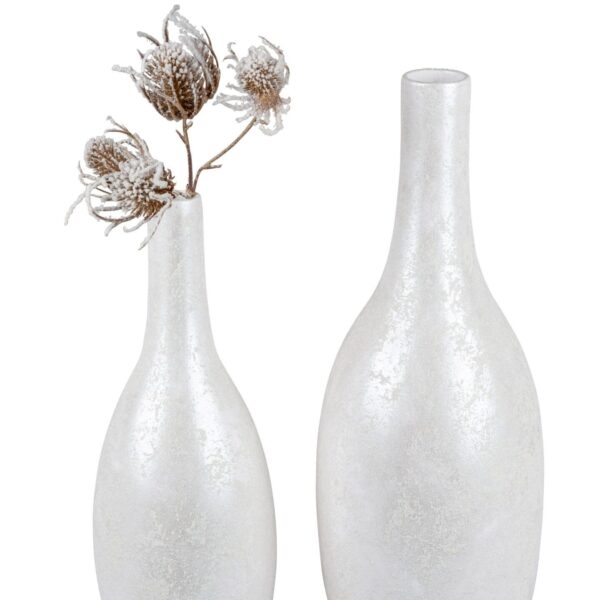 Vase Frosty Weiss 40 cm Bodenvase