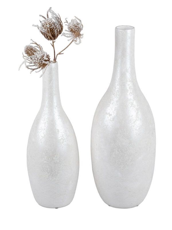 Vase Frosty Weiss 40 cm Bodenvase