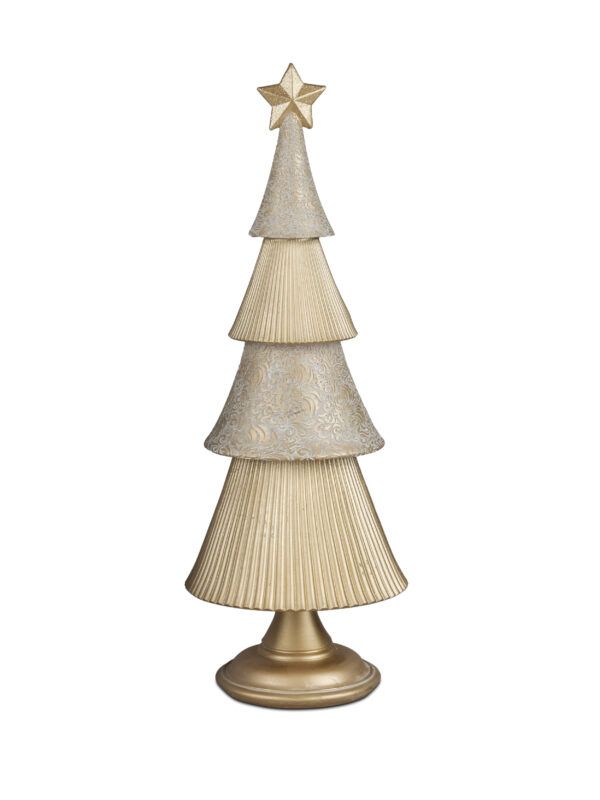 Tannenbaum Champagner mit Relief verziert 40 cm