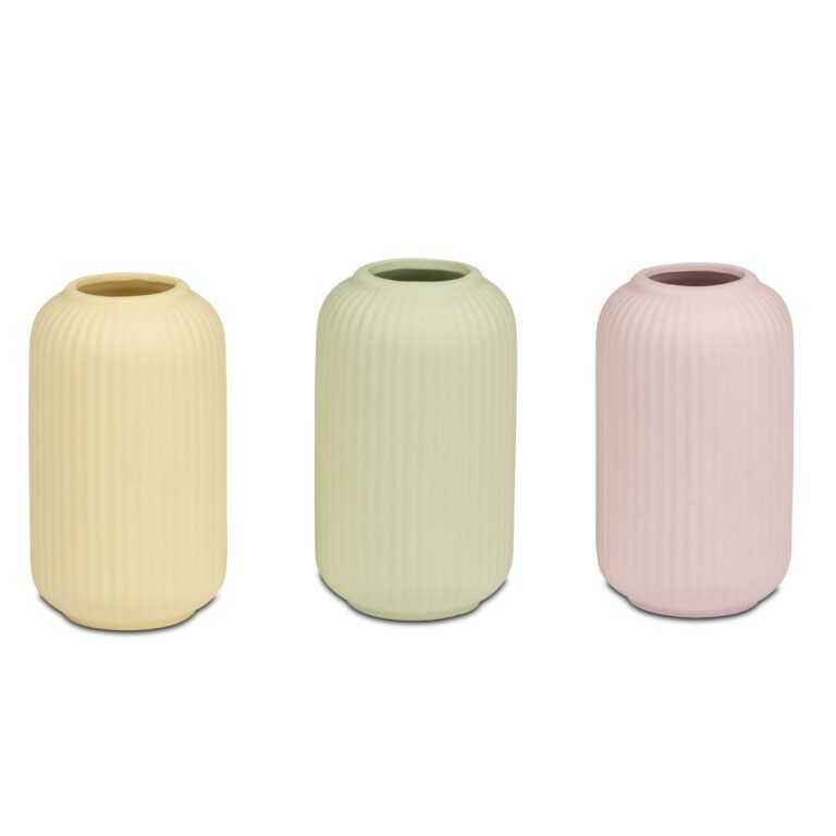 Vase aus Porzellan matt in 3 Pastellfarben 11 cm