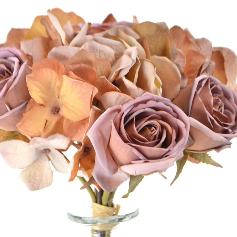 Rosen-Hortensien Mix-Bündel in Natur Farben