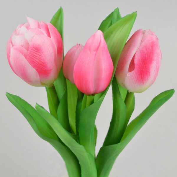 Künstliche Tulpen im Bund rosa 21 cm