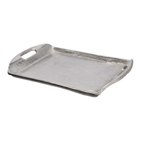 Teller Tablett aus Metall in Silber 42 cm