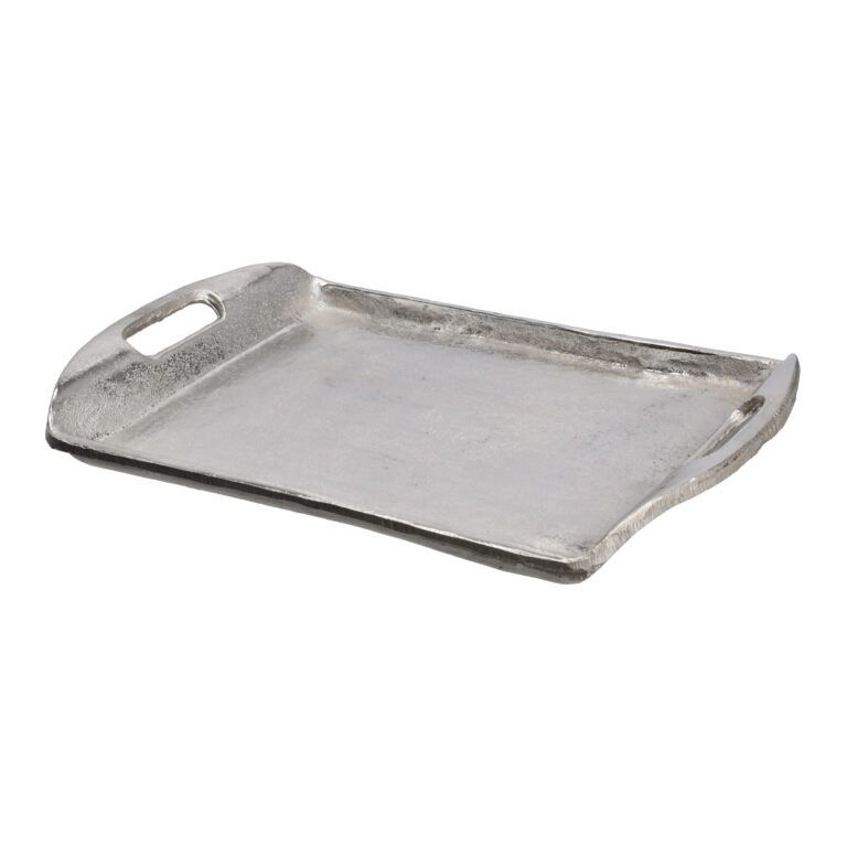 Teller Tablett aus Metall in Silber 42 cm
