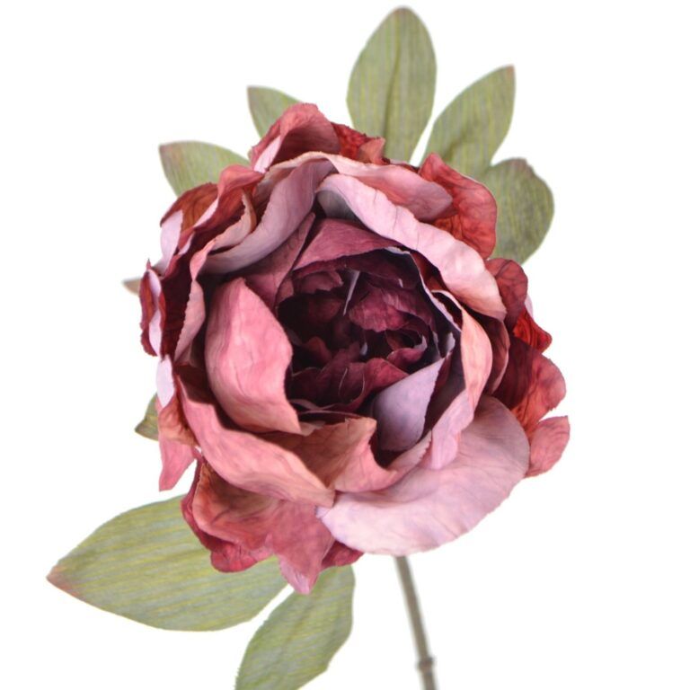 Kunstblume Paeonie in burgund-lila 58 cm