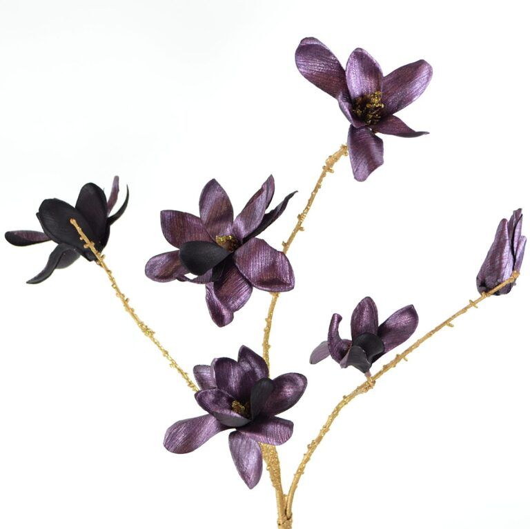 Magnolie Zweig Kunstblume glanz-lila