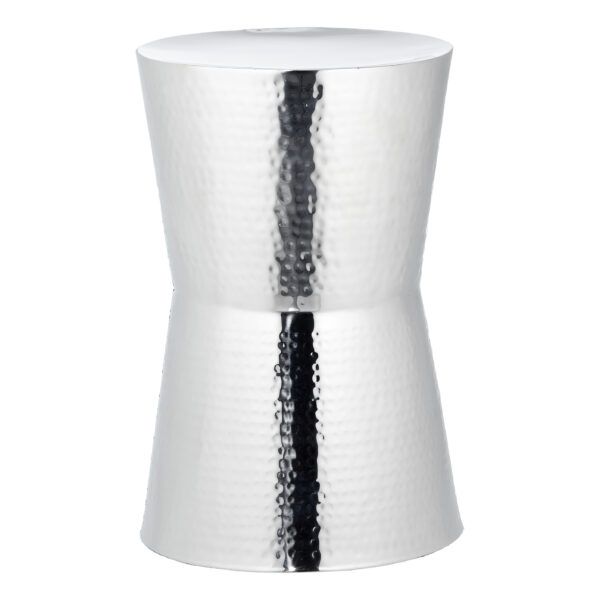 Beistelltisch / Hocker aus Edelstahl gehämmert 45 cm