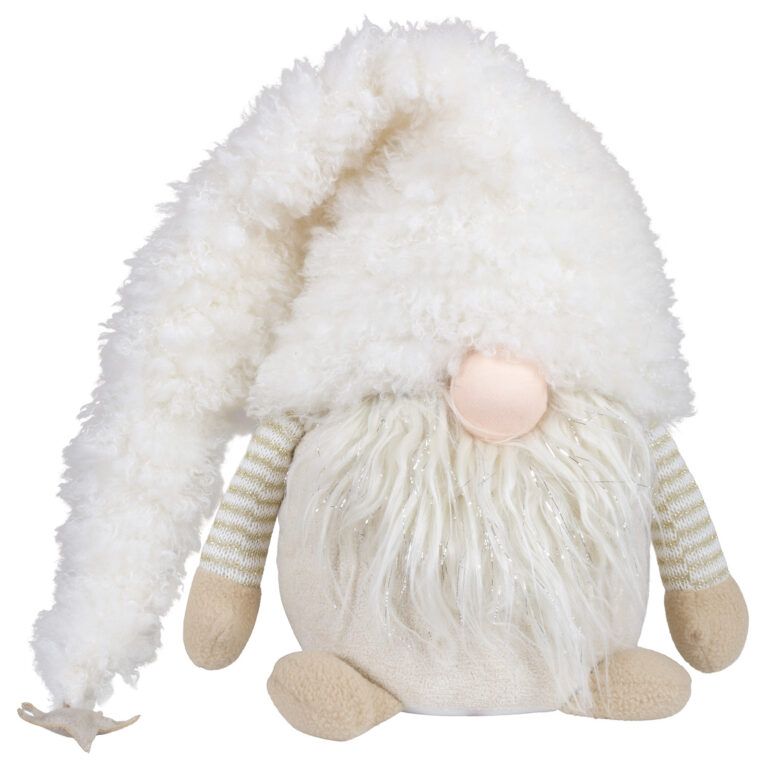 Wichtel "Zimtschnüffler" in weiss-beige aus Textil 88 cm