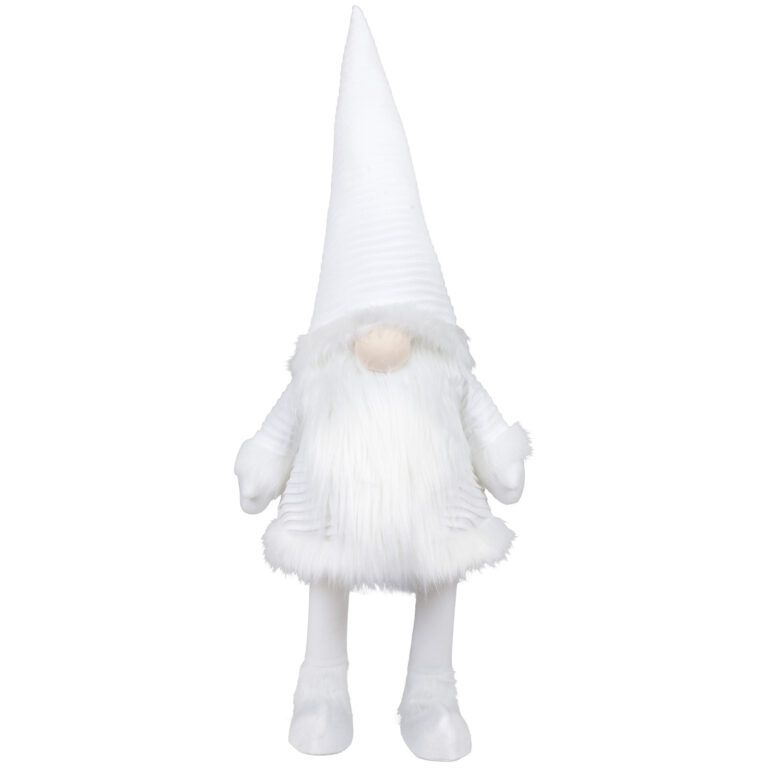 Wichtel Wackelgnom "Mümpfeli" in Weiss mit leuchtender Nase 90 cm