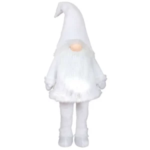 Wichtel Wackelgnom "Mümpfeli" mit leuchtender Nase in Weiss 150 cm