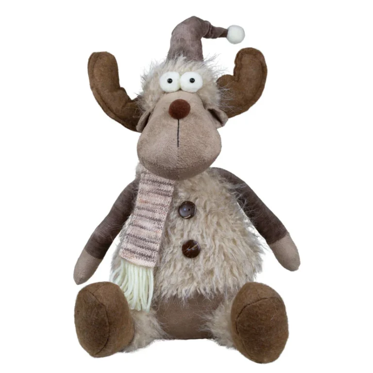 Elch sitzend mit witzigem Blick 41 cm