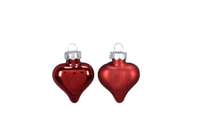 Weihnachtskugeln Herz 24 Stk. 3 cm in rot