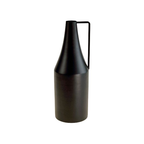 Vase aus Metall in schwarz matt