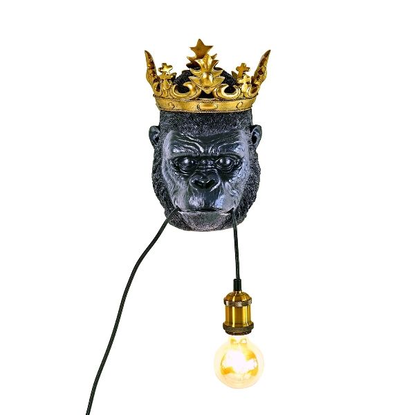 Wandlampe Gorilla Kong in schwarz - gold