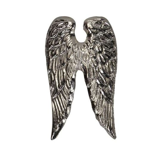 Kerzenpin gross Engelsflügel Aluminium Silber