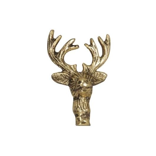 Kerzenpin Hirsch in Antik-Gold