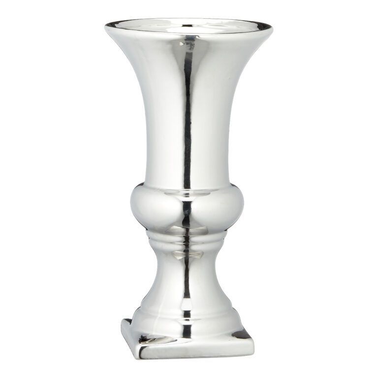 Vase Pokal in Silber 30 cm