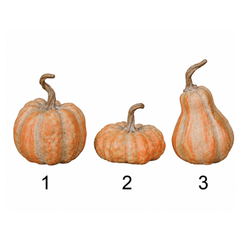Kürbis Deko in 3 verschiedenen Formen – Orange