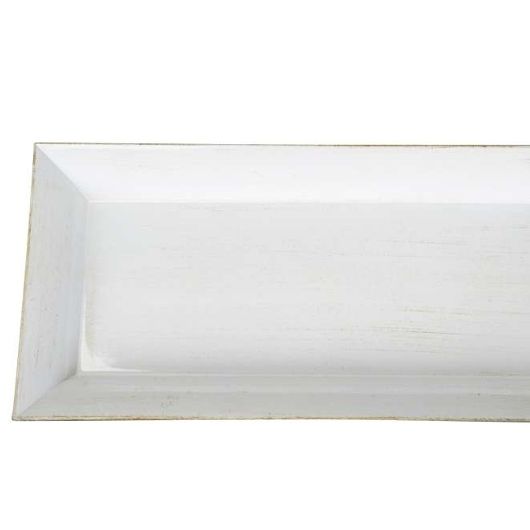 Tablett aus Poly rechteckig weiss Shabby
