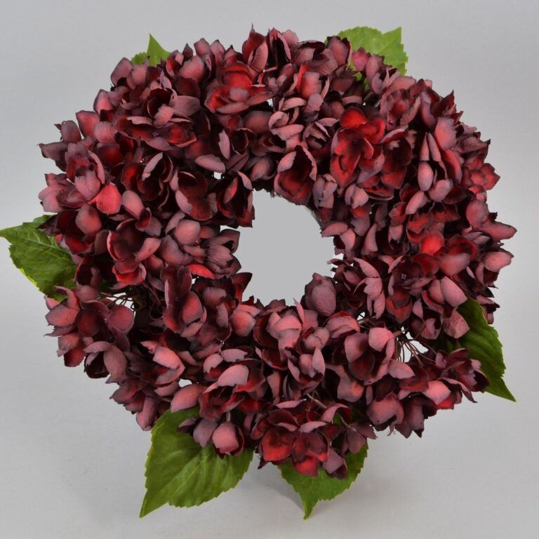 Hortensien-Kranz in Burgund 40 cm