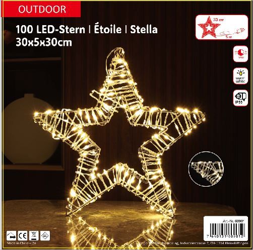 LED Stern Outdoor aus Metall zum hängen oder stellen 30 cm