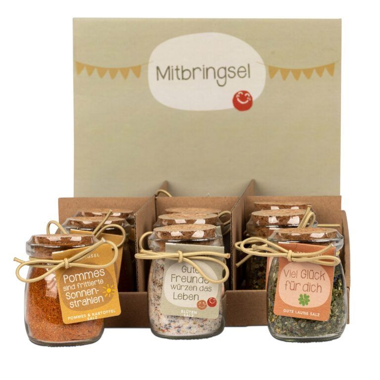 Gewürzsalz in 3 Sorten mit liebevollem Spruch